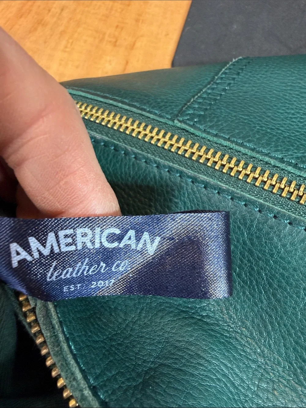 American Leather Co Boho Hunter Green Patchwork Leather Satchel/Crossbody (EUC)